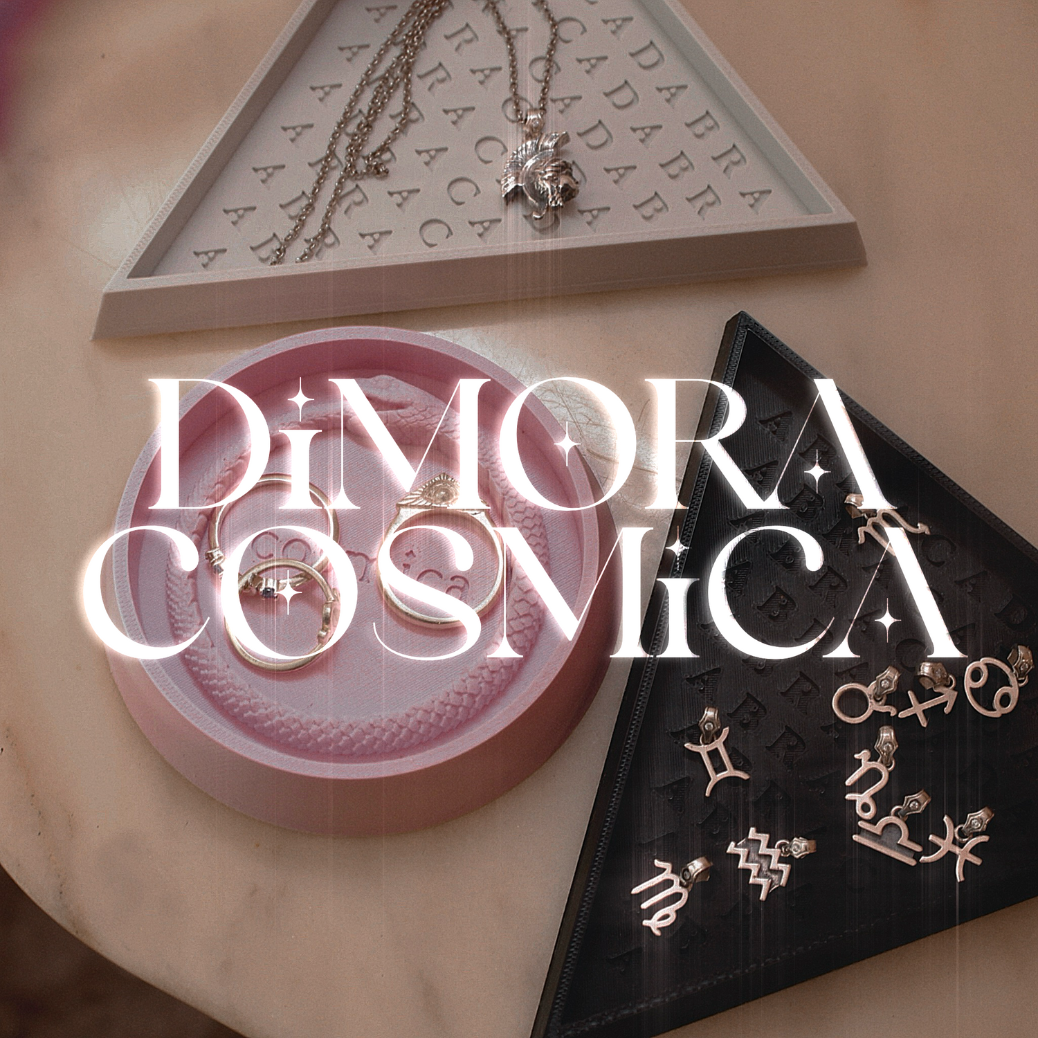 Piattini Uroboro e Abracadabra come porta gioielli