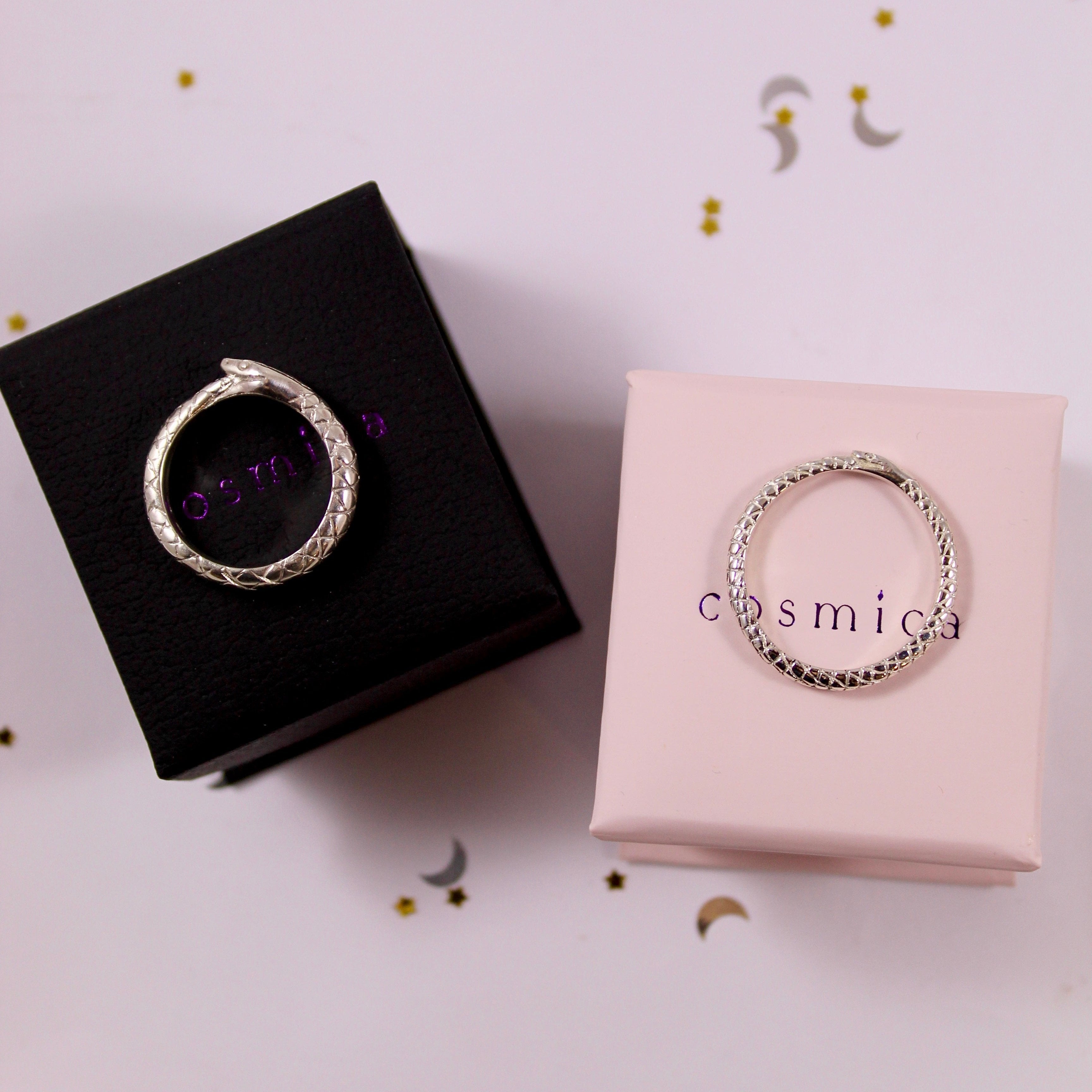 Uroboro fedi argento serpente