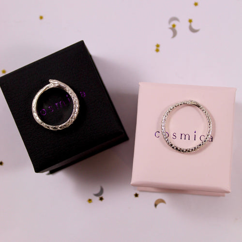 Uroboro fedi argento serpente